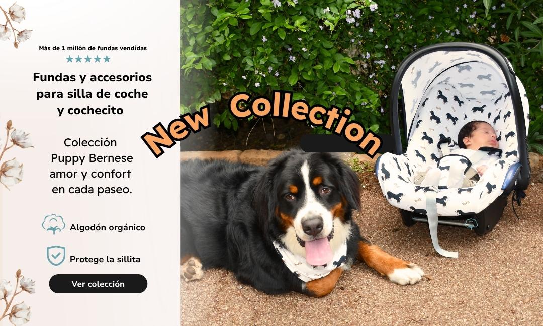 Fundas y accesorios Jyoko para silla de coche y cochecito de la colecci&oacute;n Puppy Bernese
